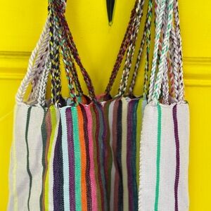 Chiapas Handwoven Multicolor Striped Hammock Bag